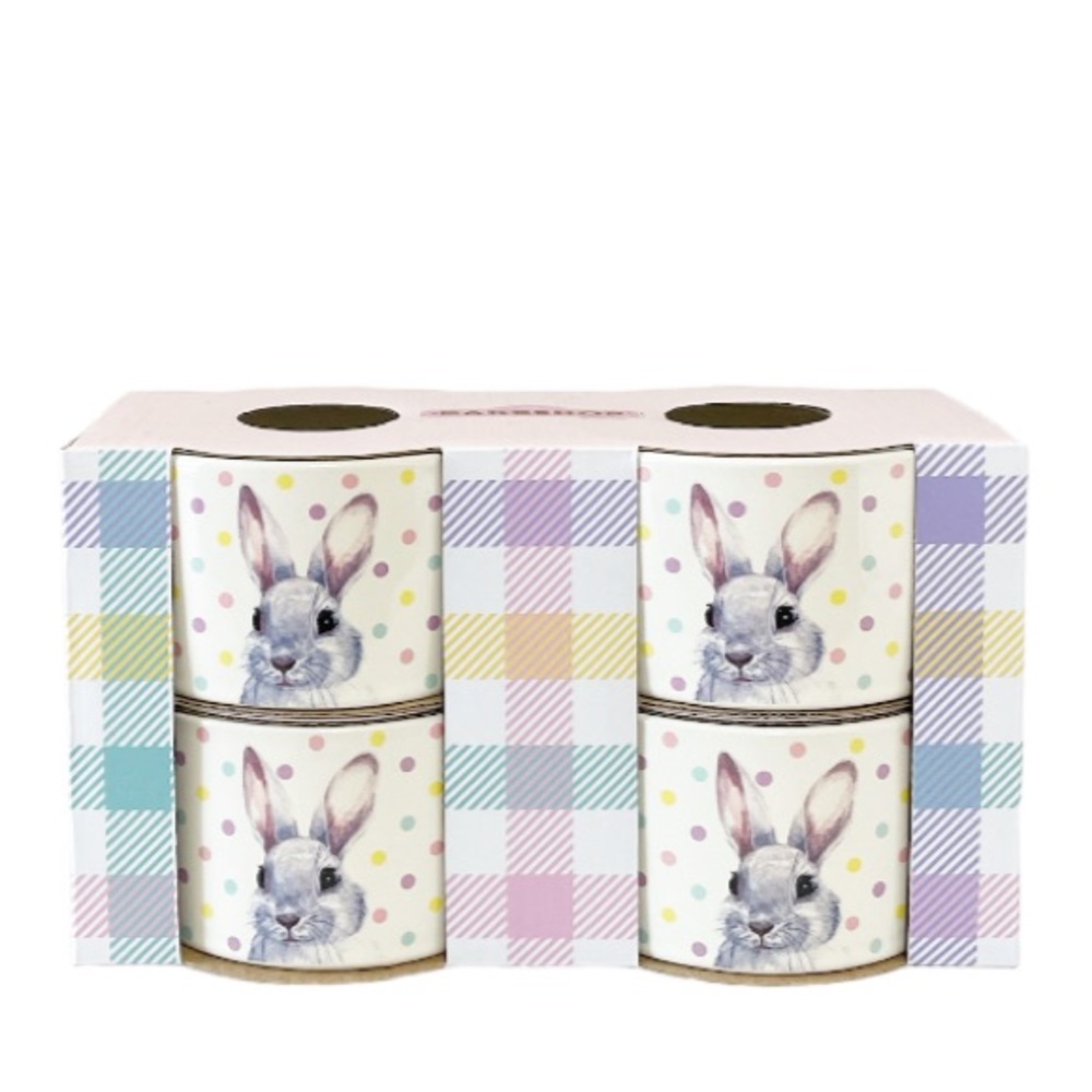 The Bakeshop EASTER BUNNY Double Sided Ramekin Set/4 💜💙🐰💙💜